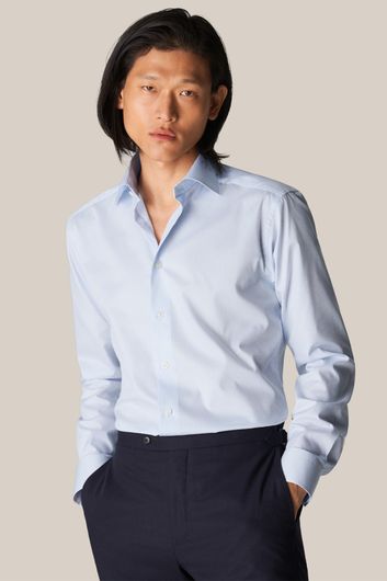 Eton business overhemd normale fit lichtblauw wit gestreept katoen