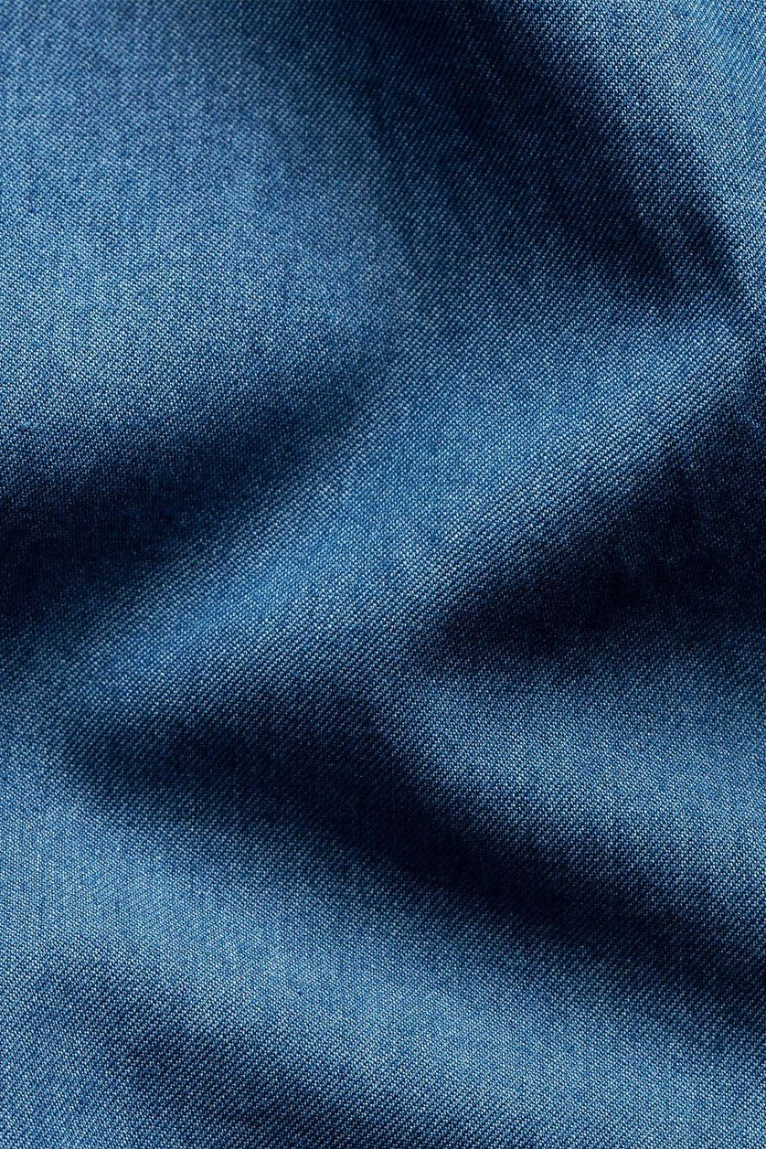 Eton business overhemd blauw effen katoen 