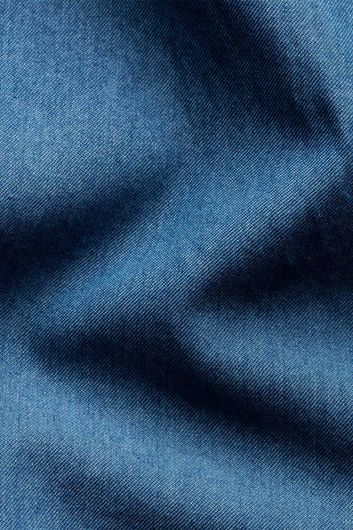 Zakelijk Eton overhemd slim fit blauw effen katoen