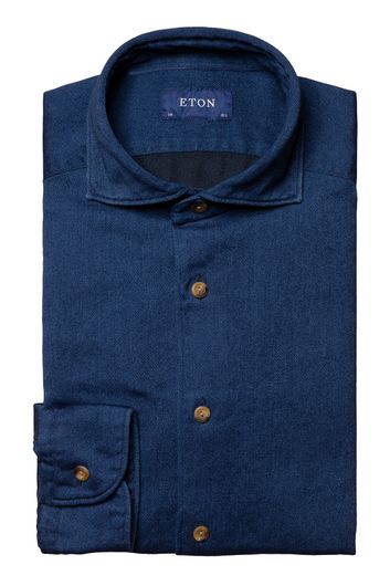 Navy Eton business overhemd slim fit 100% katoen
