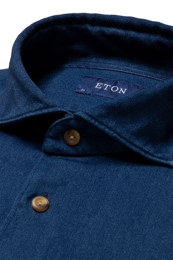 Navy Eton business overhemd slim fit 100% katoen
