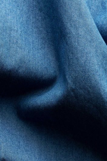 business overhemd Eton blauw effen katoen slim fit 