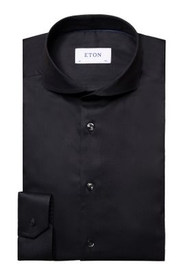 Eton Eton business overhemd super slim fit zwart effen katoen