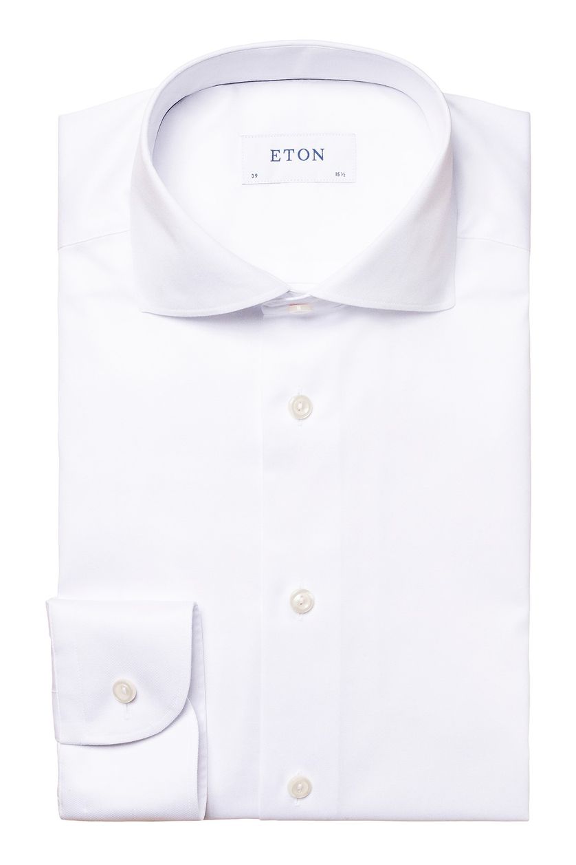 Eton business overhemd wit effen katoen slim fit
