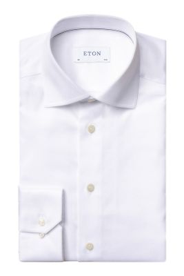 Eton business overhemd Eton wit effen katoen super slim fit 
