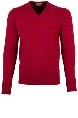 William Lockie William Lockie pullover rood v-hals lamswol