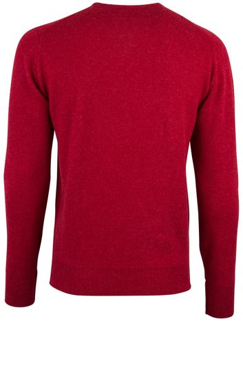 William Lockie pullover rood v-hals lamswol