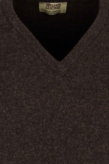 William Lockie pullover donkerbruin lamswol