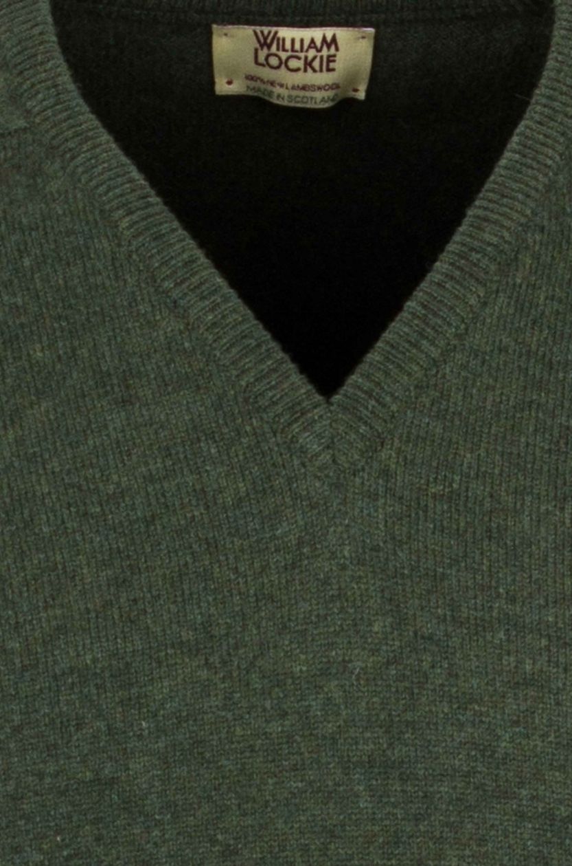 William Lockie pullover donkergroen lamswol