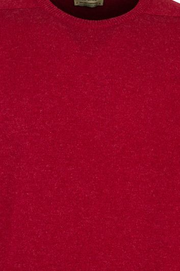 William Lockie trui rood lamswol ronde hals