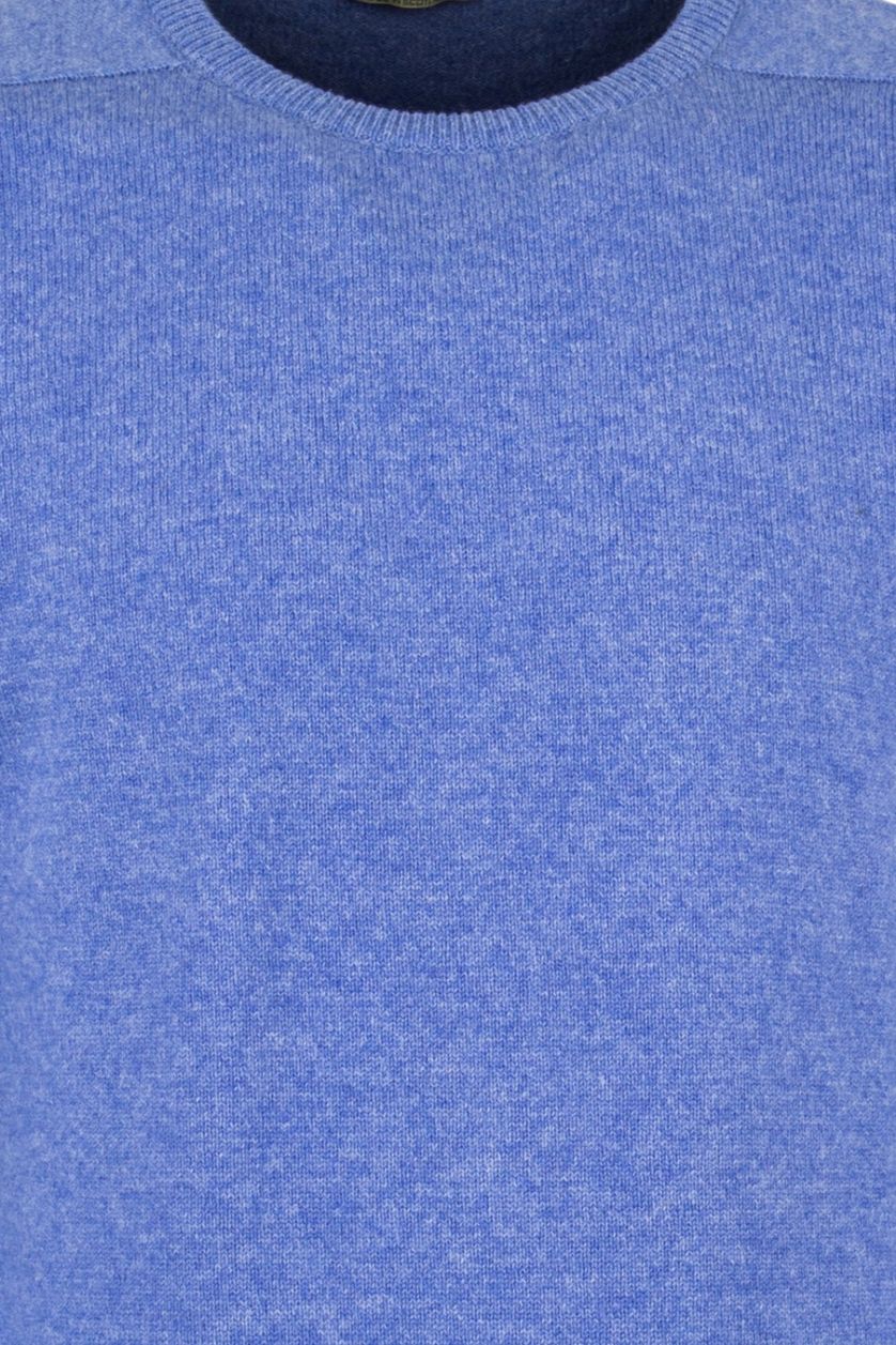 William Lockie trui blauw lamswol ronde hals