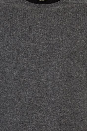 William Lockie trui grijs lamswol ronde hals