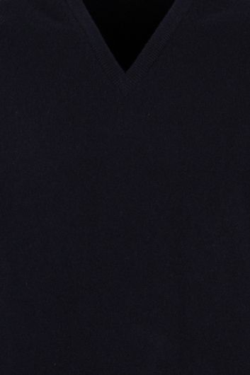 William Lockie trui donkerblauw cashmere v-hals