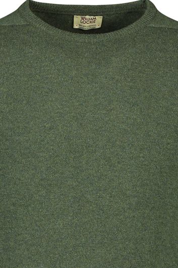 William Lockie lamswol pullover groen ronde hals