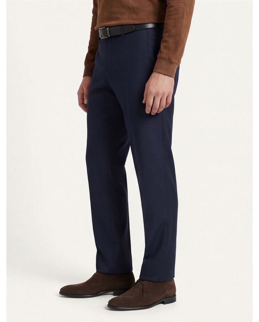 M.E.N.S. pantalon wol donkerblauw Madrid normale fit