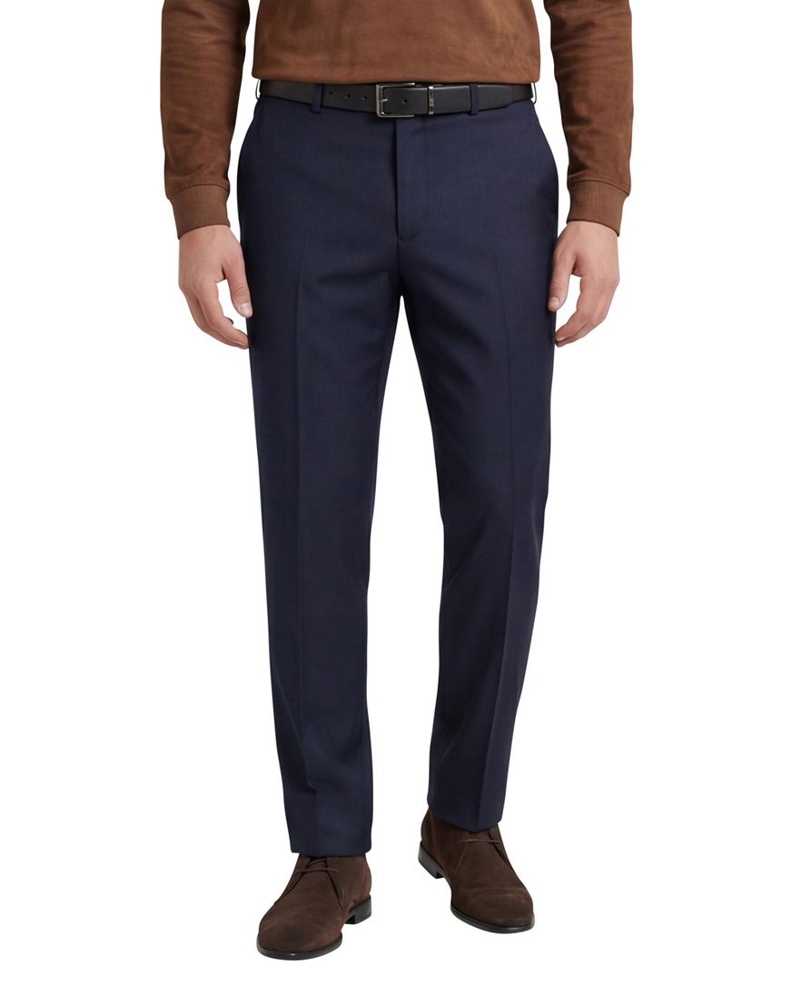 M.E.N.S. pantalon wol donkerblauw Madrid normale fit