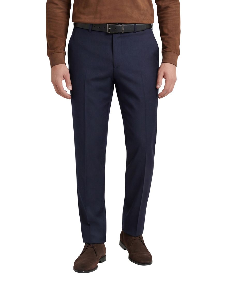 M.E.N.S. pantalon wol donkerblauw Madrid normale fit