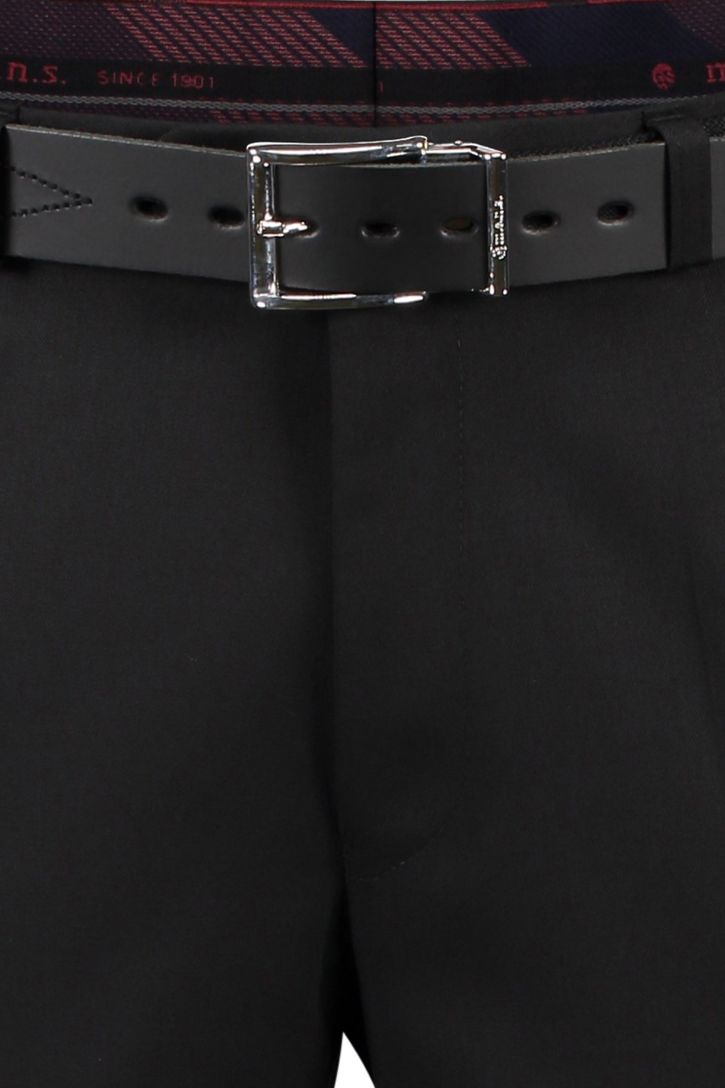 M.E.N.S. broek flatfront zwart Madrid wol