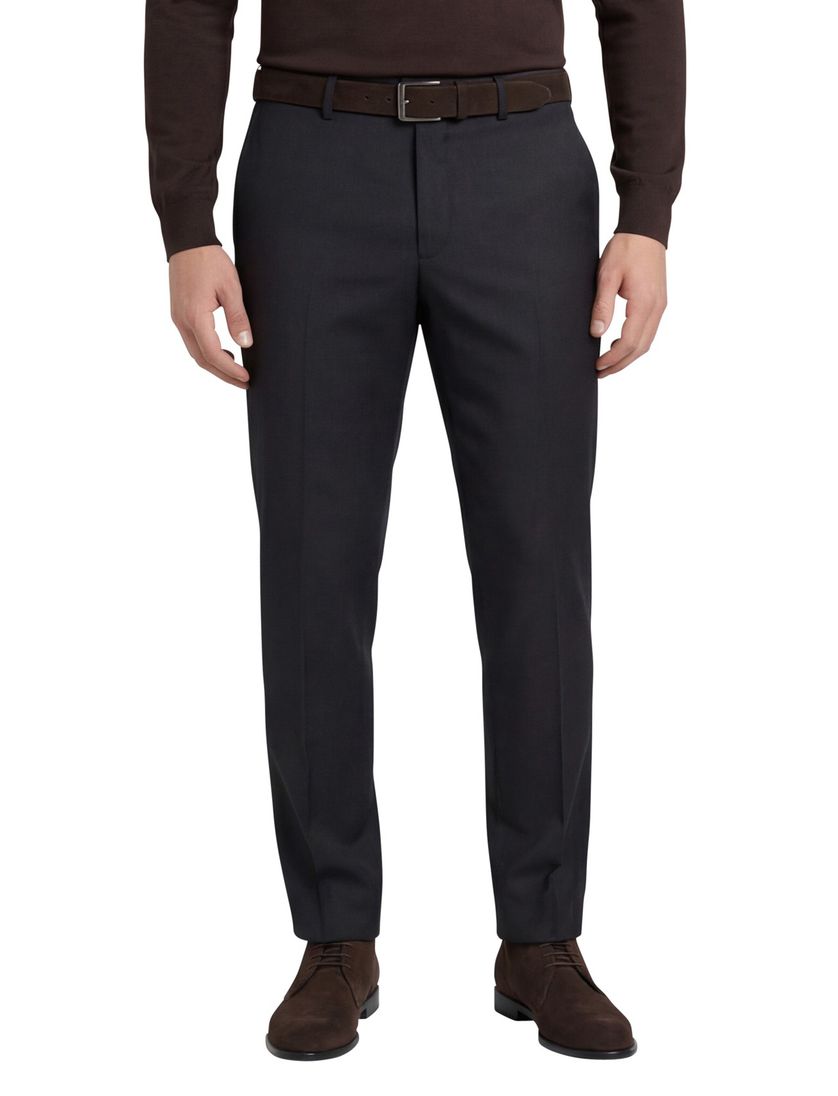 M.E.N.S broek flatfront zwart Madrid-U wol