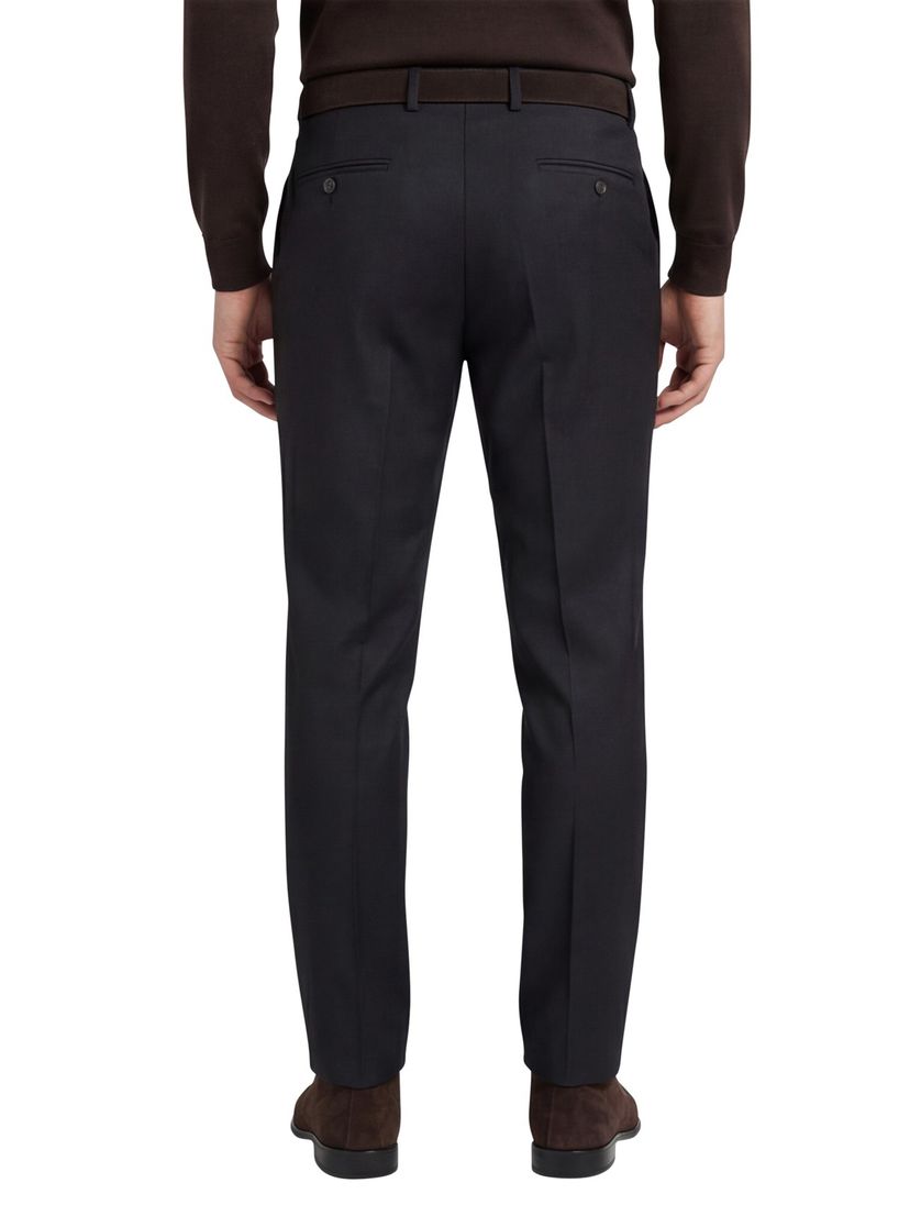 M.E.N.S broek flatfront zwart Madrid-U wol