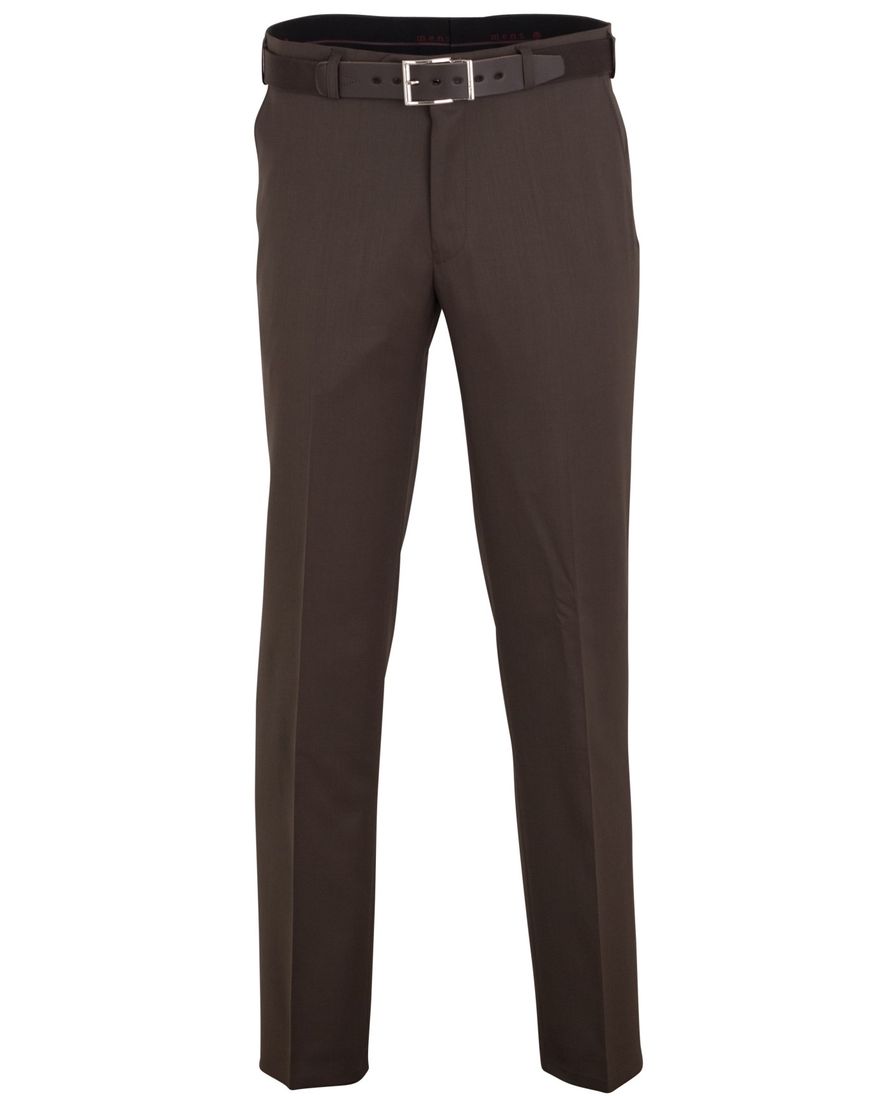 M.e.n.s. broek bruin stretch met riem