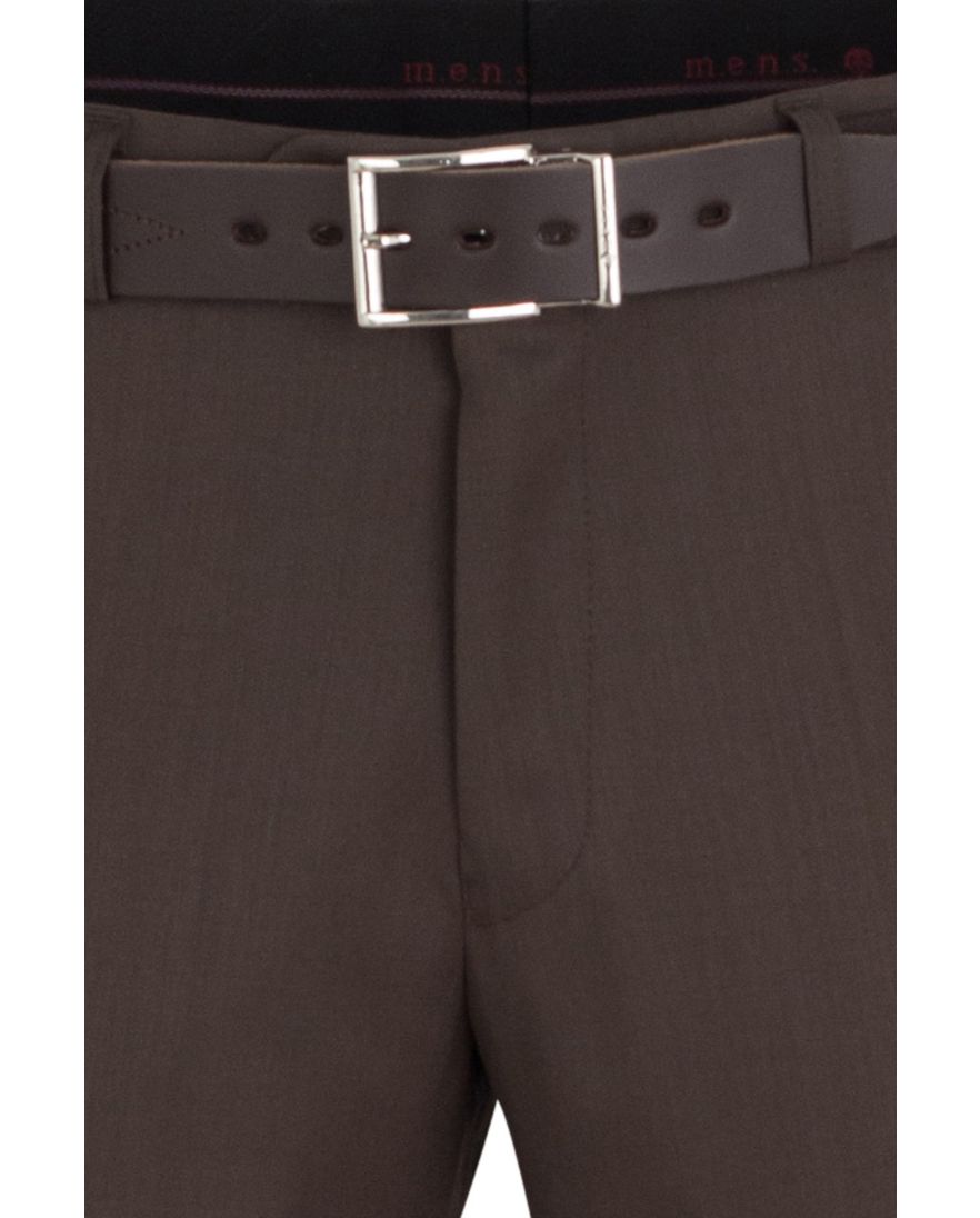 M.e.n.s. broek bruin stretch met riem
