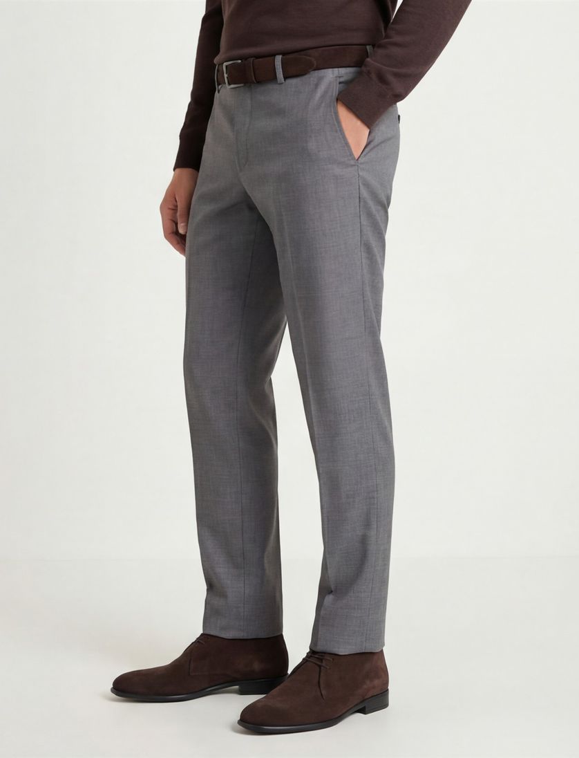 M.E.N.S. pantalon Madrid U wol lichtgrijs