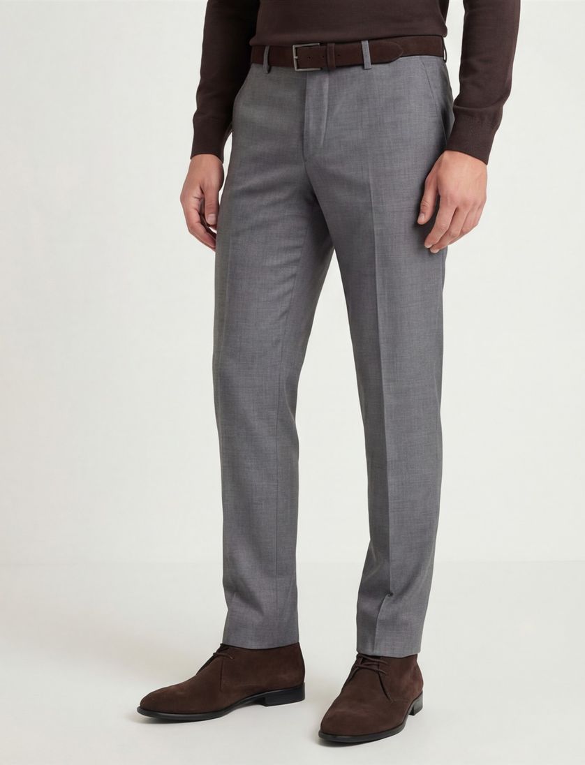 M.E.N.S. pantalon Madrid U wol lichtgrijs