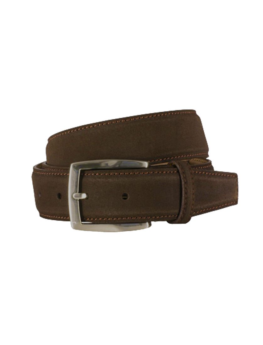 Lindenmann riem donkerbruin suede