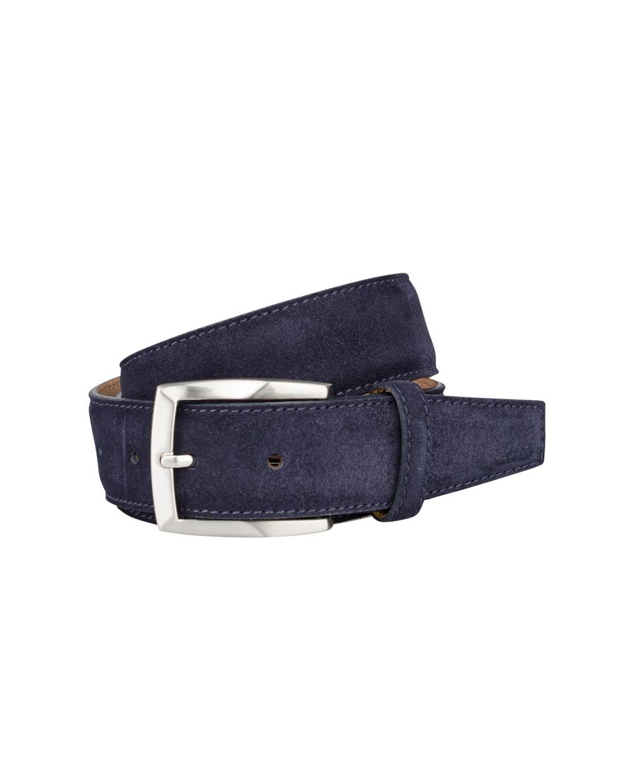 Lindenmann riem donkerblauw suede