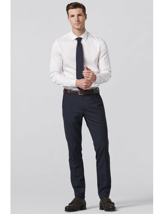 Meyer broek Roma wol stretch donker blauw