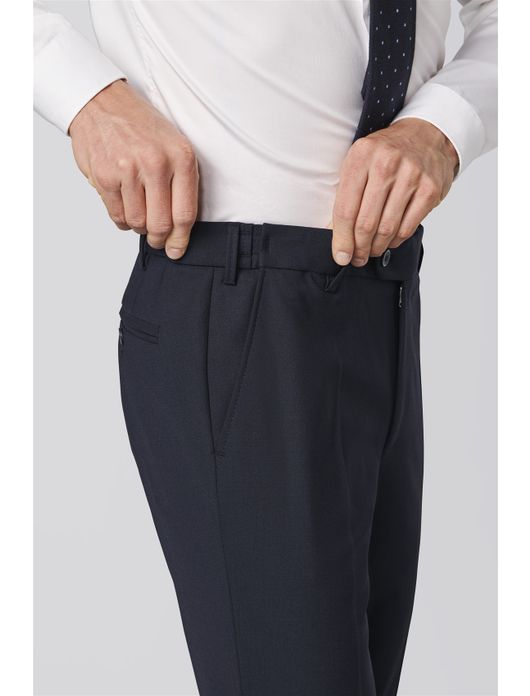 Meyer broek Roma wol stretch donker blauw