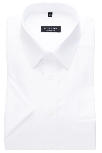 Eterna Eterna dress overhemd korte mouw wit comfort fit