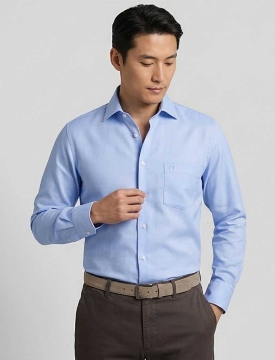 Overhemd Olymp lichtblauw uni oxford look modern fit