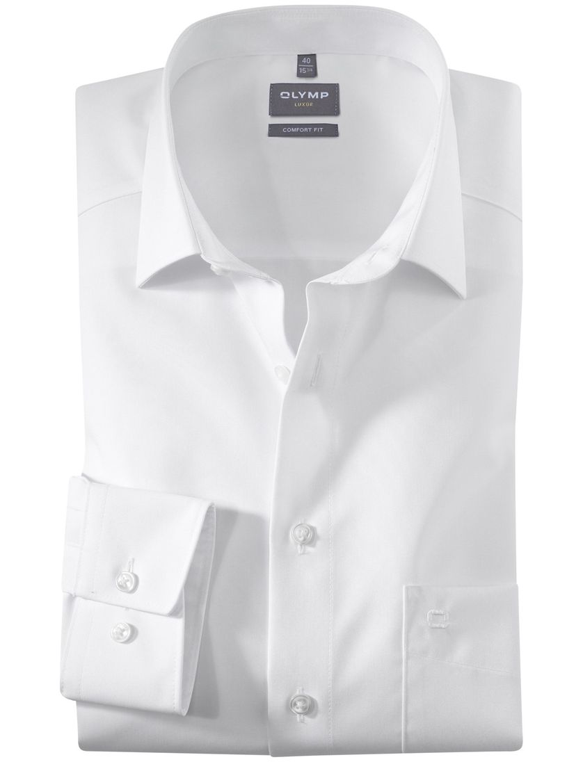 Olymp overhemd wit regular fit classic strijkvrij