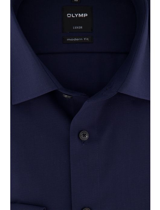 Olymp overhemd Luxor effen marine Modern Fit