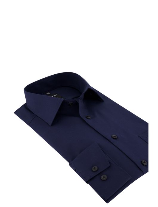 Olymp overhemd Luxor effen marine Modern Fit