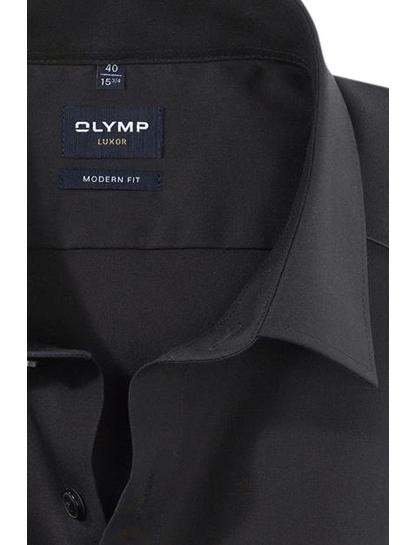 Olymp overhemd Modern Fit zwart uni
