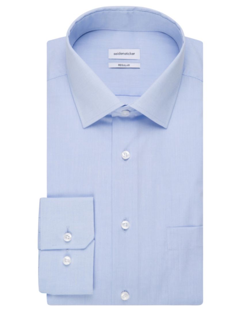 Overhemd Seidensticker blauw strijkvrij Regular