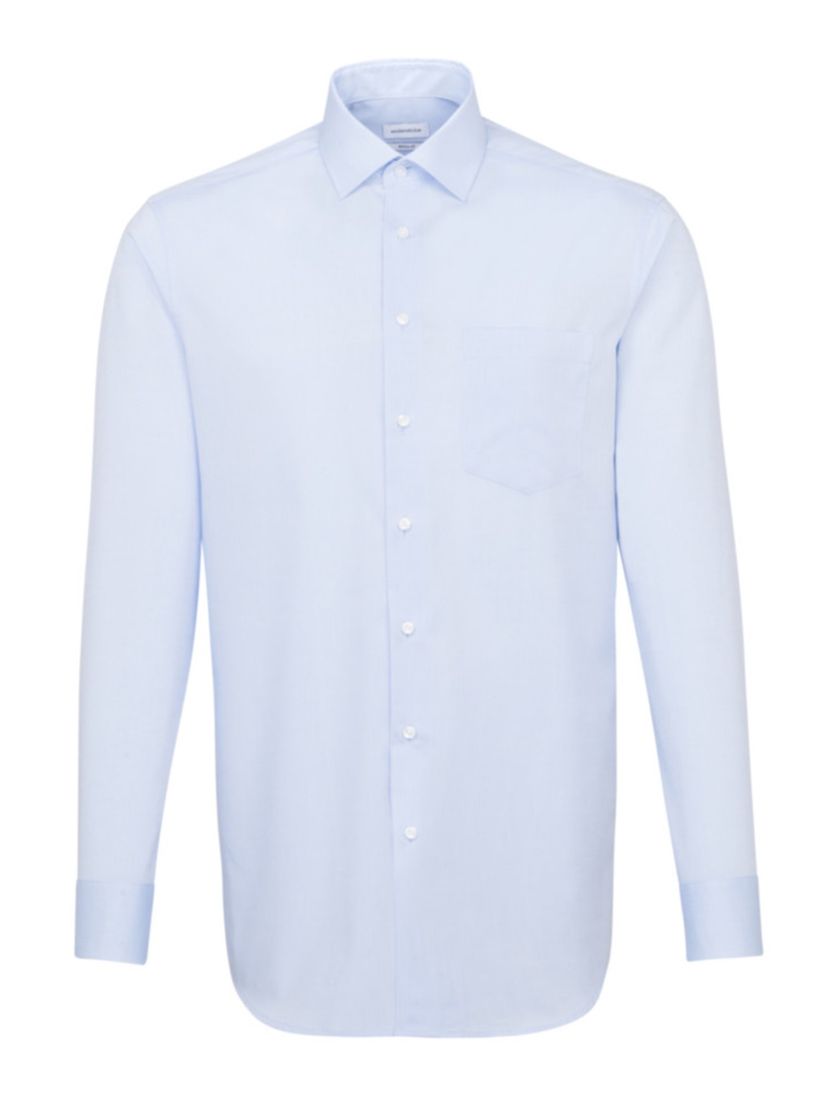 Overhemd Seidensticker blauw strijkvrij Regular