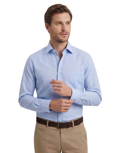 Seidensticker Seidensticker overhemd lichtblauw chambray Regular