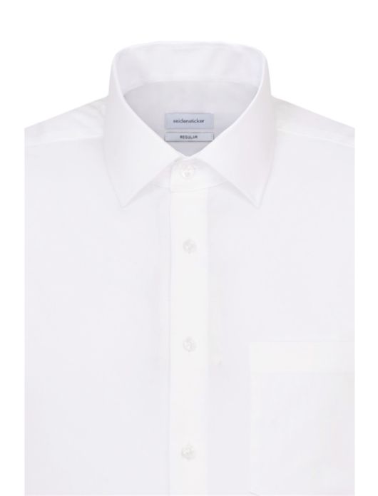 Overhemd Seidensticker wit dubbel manchet strijkvrij