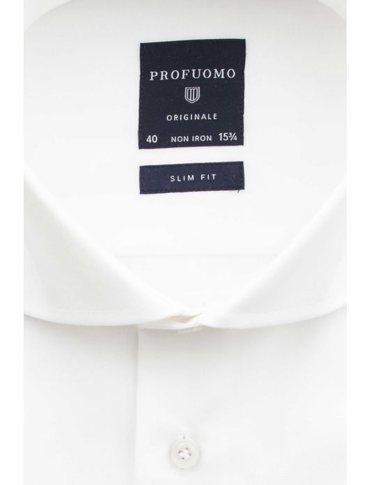 Overhemd Profuomo slim fit wit strijkvrij