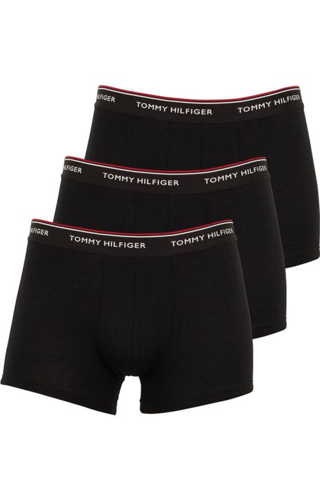 Tommy Hilfiger boxershort 3-pack koolzwart katoen