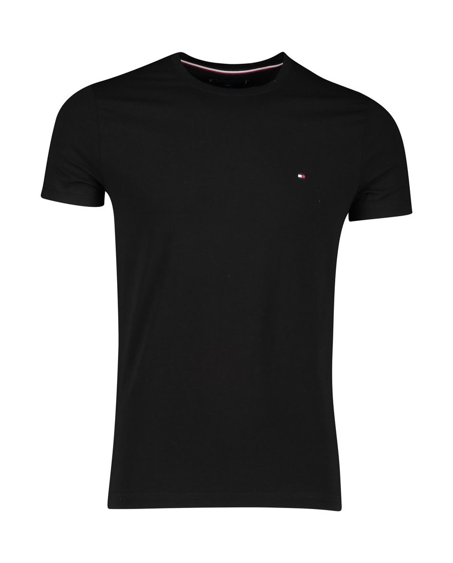 Tommy Hilfiger t-shirt extra slim fit zwart effen ronde hals