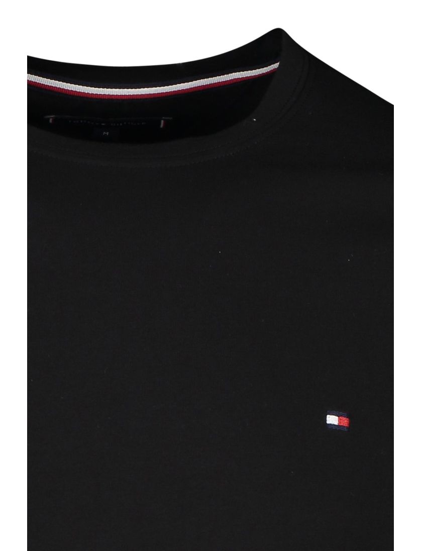 Tommy Hilfiger t-shirt extra slim fit zwart effen ronde hals