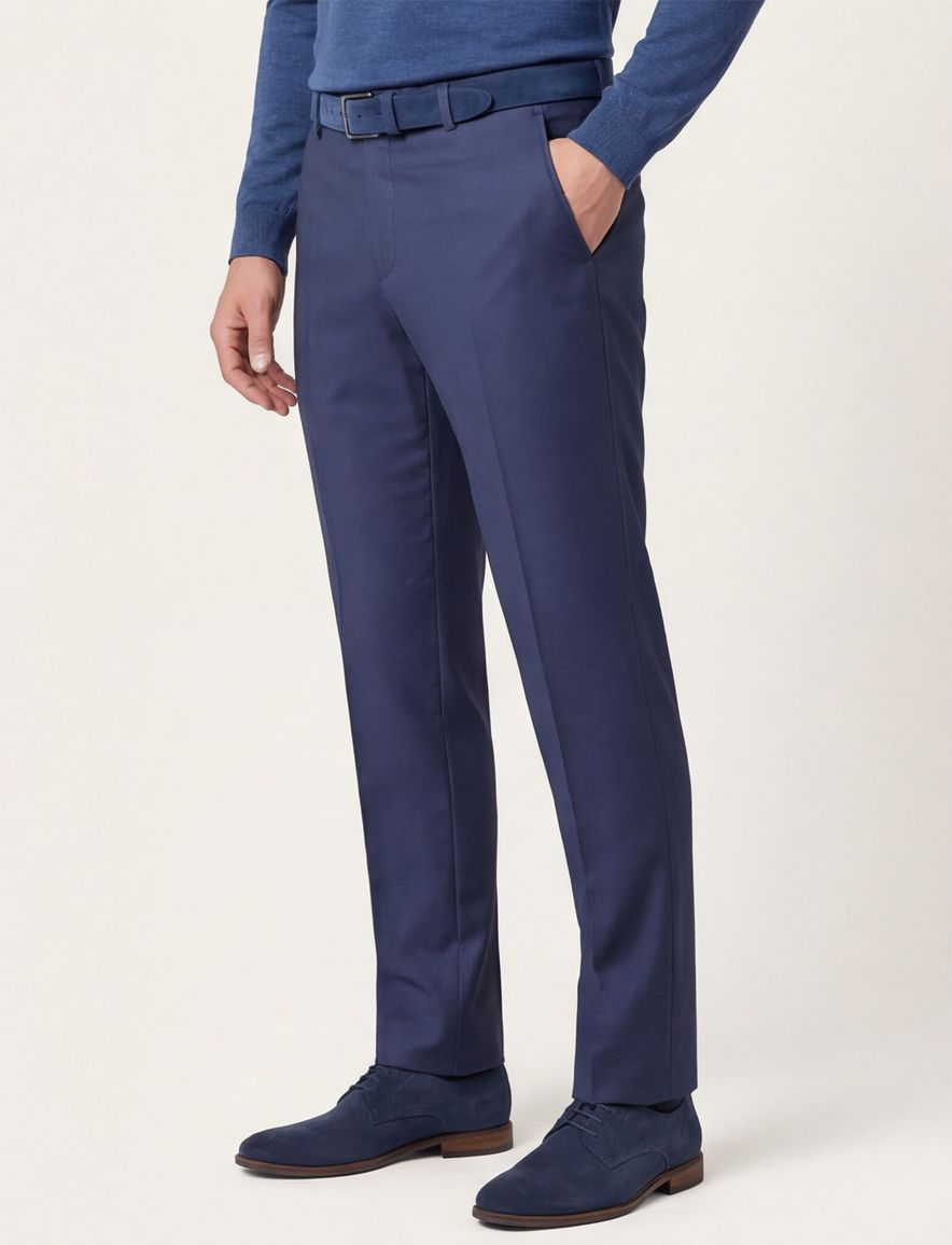 Club of Gents pantalon mix en match blauw effen slim fit