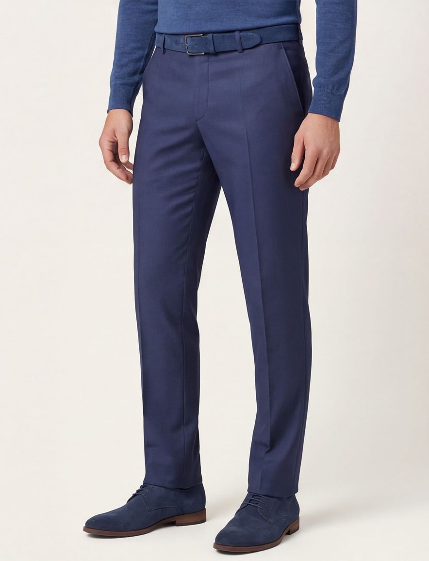 Club of Gents pantalon mix en match blauw effen slim fit