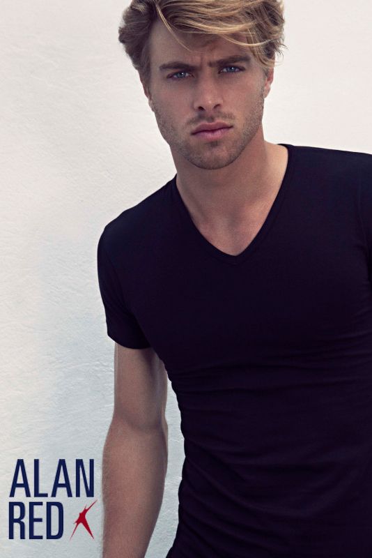 Alan Red t-shirt effen katoen zwart 2-pack