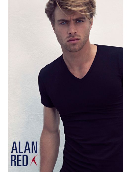 t-shirt Alan Red effen katoen zwart